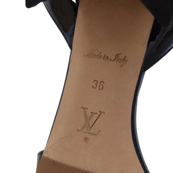 LOUIS VUITTON - Black Women's Sandals Patent Leather 245-080125 - Picture 6 of 6